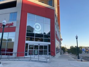 A tiny Target Express living under off-campus housing in San Marcos