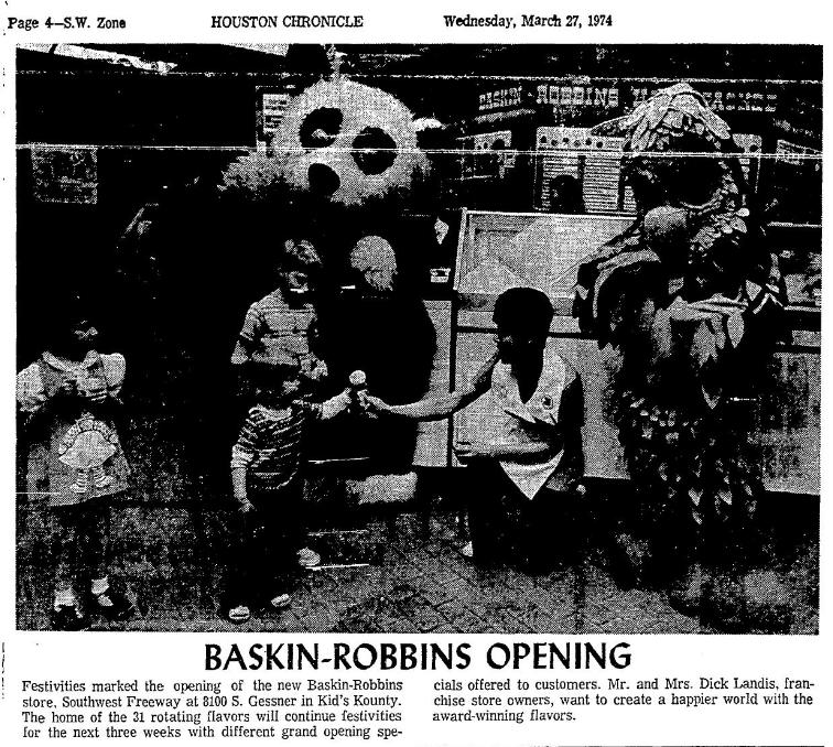 Baskin-Robbins at Kids' Kounty, 1974