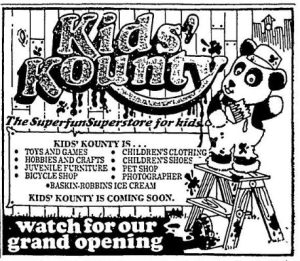 Kids' Kounty Grand Opening, 1973